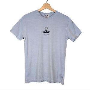 Vintage Life Is Good Jake Yoga Women's Cotton Tee Shirt Small Light Blue Cotton